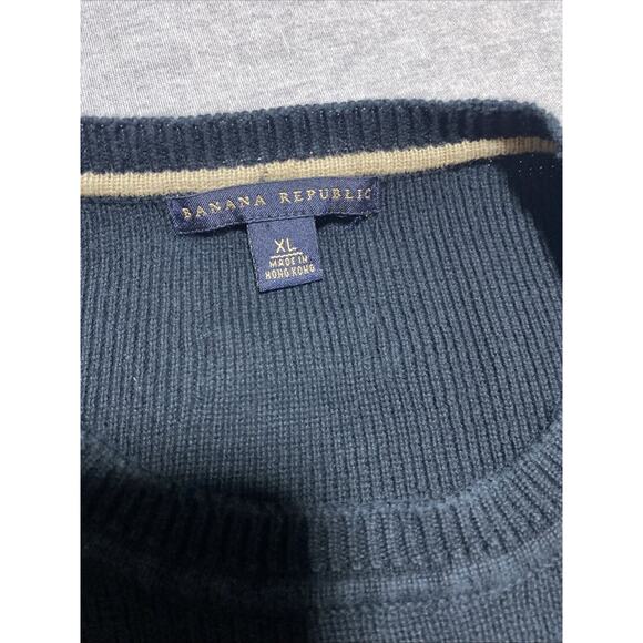 Banana Republic Sweater Mens Extra Large Black Classic Preppy Knit Vintage - Picture 4 of 8
